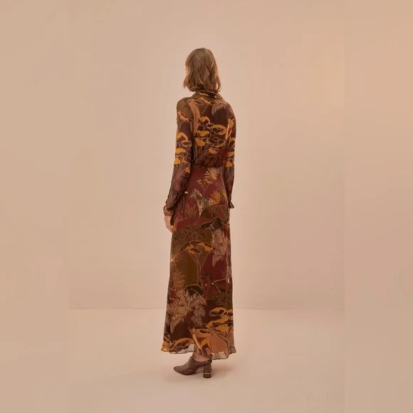 knee length dresses for ladies Caramel Savana Dream Maxi Dress – FARM Rio main image 1